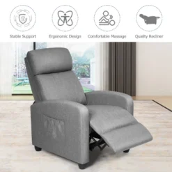Recliner Massage Chair, Ergonomic Adjustable Single Sofa With Padded Seat Grey -Lush Living Store GUEST 4058ef4b 0dc5 4203 9019 1a76b932cf0a