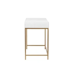 Contemporary 2 Drawer Metal Console Table White - Olivia & May -Lush Living Store GUEST 405cdf97 455e 4f83 add7 3219df856ba7