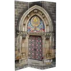 6" Double Sided Heavenly Archways Canvas Room Divider Blue/Beige - Oriental Furniture -Lush Living Store GUEST 40bd5e33 95cb 4a73 8b30 58201b1b00f0