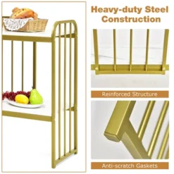 Costway 2-Tier Console Table Modern Buffet Serving Table Storage Shelf For Entryway -Lush Living Store GUEST 412a6a7c a970 4235 8f2f f642d4c20c21