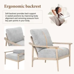 Retro Accent Chair With Solid Wood Frame And Vertical Slatted Back-ModernLuxe -Lush Living Store GUEST 412b2365 a8ea 41bc 81d6 6088a3fce43a