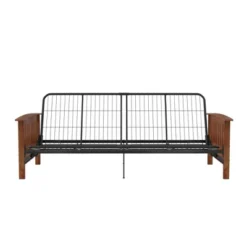 Full Brixen Wood Arm Metal Futon Frame With 6" Mattress - Room & Joy -Lush Living Store GUEST 4149f9e2 fb2b 4aed 89f5 dd8cfab9285f