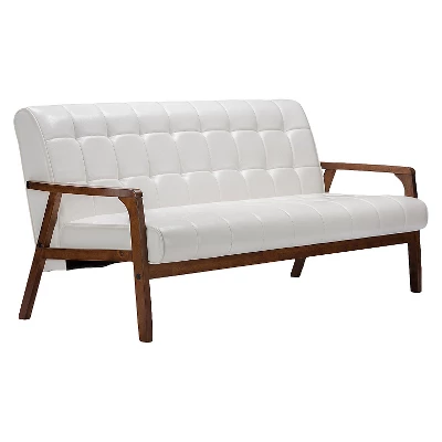 Mid-Century Masterpieces Sofa White - Baxton Studio 4 Mid-Century Masterpieces Sofa White - Baxton Studio - Image 2