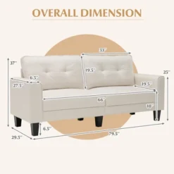 Costway Modern 79.5inch Fabric Loveseat Couch Living Room Sofa For Small Spaces Beige 13 Costway Modern 79.5inch Fabric Loveseat Couch Living Room Sofa For Small Spaces Beige -Lush Living Store GUEST 41873b00 777b 49b4 bfa6 7ace43002ed2
