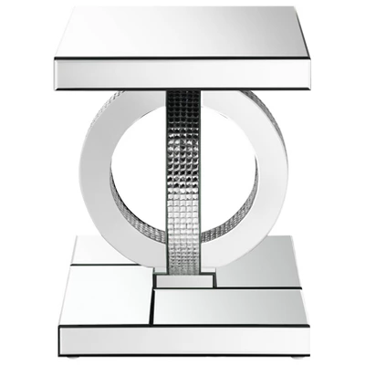 Breena Mirrored End Table With Acrylic Crystals Silver - Coaster 4 Breena Mirrored End Table With Acrylic Crystals Silver - Coaster - Image 2