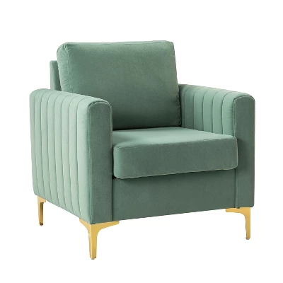 Iapygia Contemporary Tufted Wooden Upholstered Club Chair With Metal Legs For Bedroom And Living Room Club Chair | ARTFUL LIVING DESIGN 20 Iapygia Contemporary Tufted Wooden Upholstered Club Chair With Metal Legs For Bedroom And Living Room Club Chair | ARTFUL LIVING DESIGN - Image 18