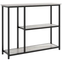 HOMCOM 39" Console Table, Modern Sofa Table With 2 Storage Shelves, Steel Frame, Narrow Entryway Table For Hallway -Lush Living Store GUEST 4223f28b 6b5f 413f 81e5 3c96d32e8918