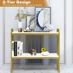Costway 2-Tier Console Table Modern Buffet Serving Table Storage Shelf For Entryway -Lush Living Store GUEST 42499dc5 dceb 49d0 a5e6 f5005bc6c7a6