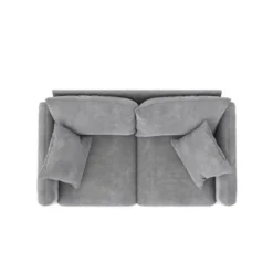 Magnolia 2 Seater Loveseat Sofa With Pillows Pocket Coil Seating Light Gray Velvet - Novogratz -Lush Living Store GUEST 4283176e ca1b 41cf b98d 4530aefbbebf
