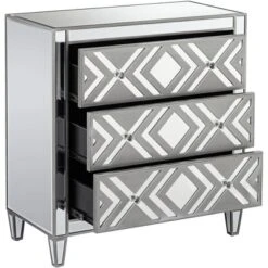 55 Downing Street Herringbone 32" Wide 3-Drawer Gray Mirrored Accent Chest -Lush Living Store GUEST 429c4f61 074a 4d98 9ddb dc3bc6e23621