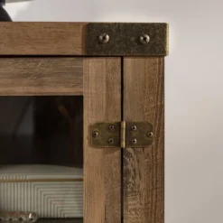 Clarabelle Transitional Glass Barn Door TV Stand For TVs Up To 65" - Saracina Home -Lush Living Store GUEST 42a88c3c cdee 40a3 9013 0baeece50bd4