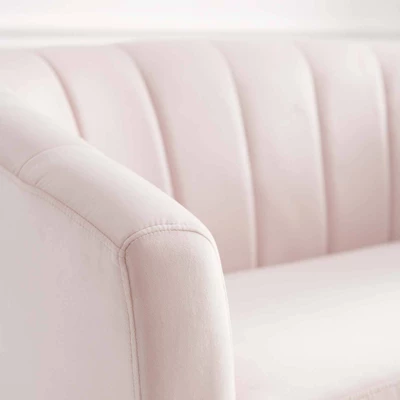 Prospect Channel Tufted Performance Velvet Loveseat Sofa Pink - Modway 8 Prospect Channel Tufted Performance Velvet Loveseat Sofa Pink - Modway - Image 6