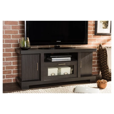 Viveka 2 Door TV Stand For TVs Up To 46" Dark Brown - Baxton Studio 6 Viveka 2 Door TV Stand For TVs Up To 46" Dark Brown - Baxton Studio - Image 4