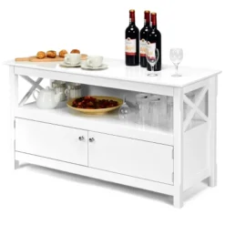 Costway Modern Free Standing TV Cabinet Wooden Console Media Entertainment Center -Lush Living Store GUEST 437fa35d 12c2 42b4 99c8 48847423ad46