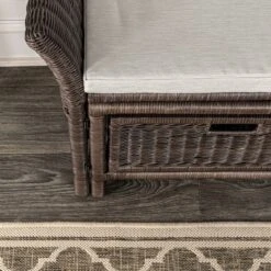 Happimess Tropic 52" 2 Drawer Wicker Storage Bench Wih Linen Cushion, Brown 11 Happimess Tropic 52" 2 Drawer Wicker Storage Bench Wih Linen Cushion, Brown -Lush Living Store GUEST 439e362a fa47 4b39 a055 dea1d8f4ddd8