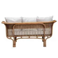 Edana Natural Rattan Sofa With Cushion White/Natural Brown - Bali & Pari -Lush Living Store GUEST 44071ef6 b184 4d74 9363 30fc1a3b86ec