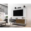 Liberty Panel And TV Stand For TVs Up To 50" White/Brown - Manhattan Comfort