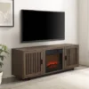 58" Silas Low Profile TV Stand For TVs Up To 65" With Fireplace Walnut - Crosley