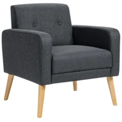 Costway Modern Accent Chair Upholstered Linen Armchair W/Rubber Wood Legs YellowBeigeGreyNavy 25 Costway Modern Accent Chair Upholstered Linen Armchair W/Rubber Wood Legs YellowBeigeGreyNavy -Lush Living Store GUEST 4481083f 9733 47f7 935f fbb284b8bc24