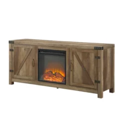 Clarabelle Double Door Farmhouse Electric Fireplace TV Stand For TVs Up To 65" - Saracina Home -Lush Living Store GUEST 4494f123 d196 4c38 aef1 a245ca85853c