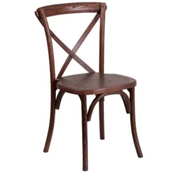 Merrick Lane Davisburg Stackable Wooden Cross Back Bistro Dining Chair -Lush Living Store GUEST 44dc0585 3f57 499c bfe5 7139d2eea188