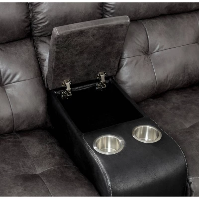 Melio Loveseat With 2 Powered Recliners Gray/Black - HOMES: Inside + Out 4 Melio Loveseat With 2 Powered Recliners Gray/Black - HOMES: Inside + Out - Image 2