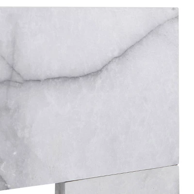 Dridun Faux Marble Fireplace White/Gray - Aiden Lane 14 Dridun Faux Marble Fireplace White/Gray - Aiden Lane - Image 12