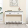 LuxenHome Farmhouse Distressed White Wood Console Table With Storage 2 LuxenHome Farmhouse Distressed White Wood Console Table With Storage -Lush Living Store GUEST 455c614e a64e 448f 82fb 352332074d4f