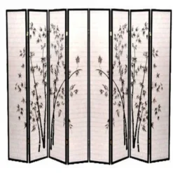 Legacy Decor Bamboo Print Oriental Privacy Shoji Screen Room Divider