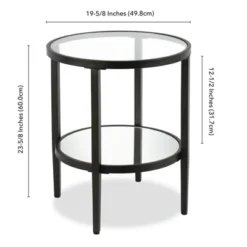 Metal Double Ring Glass And Side Table In Black - Henn&Hart -Lush Living Store GUEST 45d34227 127e 4955 a647 edfd7d92929a