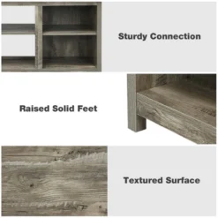 Costway 58'' 2-Tier TV Stand Entertainment Media Center Console Up To 65'' Grey -Lush Living Store GUEST 46c4123f 2818 43c2 8413 3de6b817e66c