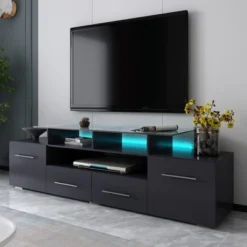 ModernLuxe Modern Stylish Functional TV Stand With Color Changing LED Lights High Gloss TV Cabinet -Lush Living Store GUEST 46d22a4f 7aac 4c0d 81b5 4369cd60034f