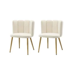 Set Of 2 Barbara Contemparary Velvet Vanity Stool For Makeup Room, Moden Accent Side Chairs For Living Room With Shell Back And Golden Metal Legs| ARTFUL LIVING DESIGN -Lush Living Store GUEST 471a2912 b5d9 4e86 9f07 9719093e9349