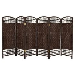 4 Ft. Tall Fiber Weave Room Divider (6 Panels) - Oriental Furniture -Lush Living Store GUEST 475aba51 5089 41ee adad 30a336b42076