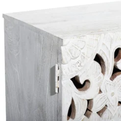 Mediterranean Carved Wood Cabinet White - Olivia & May -Lush Living Store GUEST 4766790a edbe 4df0 aa3e 1e29466a0371