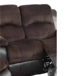 Padded Suede Faux Leather Reclining Loveseat Brown - Benzara -Lush Living Store GUEST 47f3607b 263e 4b1f 8267 d9d4010ffefa