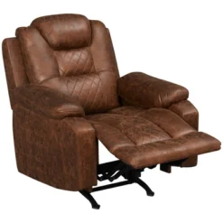 HOMCOM Overstuffed Manual Recliner Chair With Thick Sponge Padded Headrest And Armrest, And Rocking Function, Brown -Lush Living Store GUEST 481ba3f9 f2be 4d8b 80c4 5f69a8a9e5ba