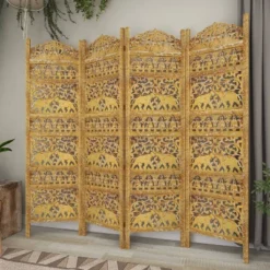 Traditional 4 Panel Fine Carved Room Divider Screen Gold - Olivia & May -Lush Living Store GUEST 483d9c65 1d2f 40e1 8533 f6fa261dbb2e