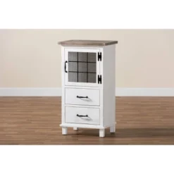 Faron Finished Wood 2 Drawer Storage Cabinet White/Oak Brown - Baxton Studio 16 Faron Finished Wood 2 Drawer Storage Cabinet White/Oak Brown - Baxton Studio -Lush Living Store GUEST 486cf3bb bcef 4949 aefe a7c54973bff7