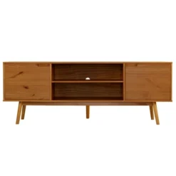 Solid Wood Mid-Century Modern TV Stand For TVs Up To 80" - Saracina Home -Lush Living Store GUEST 48805313 cc17 4994 abcd 906cc16aab94