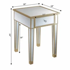 Gold Coast Mirrored End Table With Drawer - Breighton Home -Lush Living Store GUEST 48b4b58f a9e7 4065 9de3 9960bbef6332