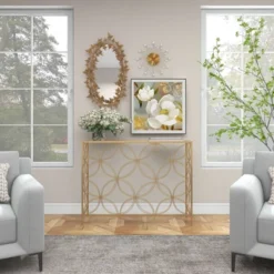 Contemporary Metal Console Table Gold - Olivia & May -Lush Living Store GUEST 490b9961 8f74 44b9 9158 fe98c5140dd3
