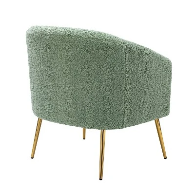 Vicenza Wooden Upholstered Accent Chair Contemporary Living Room Chair Polyester Barrel Chair With Metal Legs For Bedroom | Karat Home 5 Vicenza Wooden Upholstered Accent Chair Contemporary Living Room Chair Polyester Barrel Chair With Metal Legs For Bedroom | Karat Home - Image 3