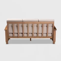 Charlotte Fabric Upholstered Wood 3 Seater Sofa Taupe/Brown - Baxton Studio -Lush Living Store GUEST 4927150c 676a 4b8a a848 5d52bb24b7d1