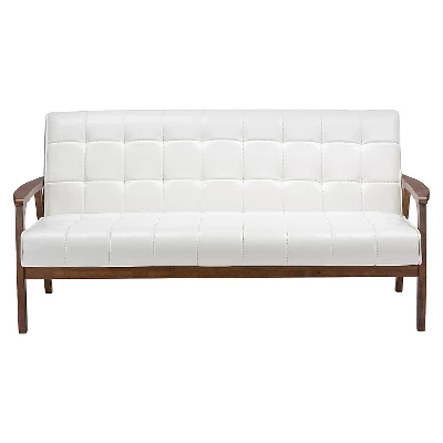 Mid-Century Masterpieces Sofa White - Baxton Studio 3 Mid-Century Masterpieces Sofa White - Baxton Studio