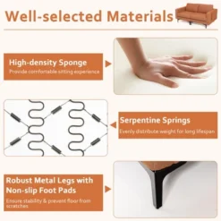 Costway Modern Loveseat Linen Fabric 2-Seat Sofa Couch W/ Side Storage Pocket GreenOrange 20 Costway Modern Loveseat Linen Fabric 2-Seat Sofa Couch W/ Side Storage Pocket GreenOrange -Lush Living Store GUEST 49ab0bcf 579b 49b0 b710 e2b2aa14c459