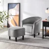 Yaheetech Fabric Upholstered Accent/Barrel Chair And Ottoman Set For Living Room -Lush Living Store GUEST 4a482eb8 c9f9 48f3 9d51 baebba6e73c2