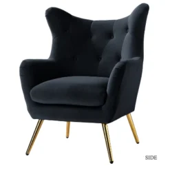 Godefroy Upholstery Accent Chair Velvet With Wingback | Karat Home -Lush Living Store GUEST 4b6f215d 5dca 4666 bfa6 eb3683b7e82f