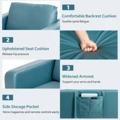 Costway Set Of 2 Leathaire Fabric Accent Armchair Single Sofa W/Side Storage Pocket -Lush Living Store GUEST 4bcb3d68 983e 4b70 9ca5 2a1526061645