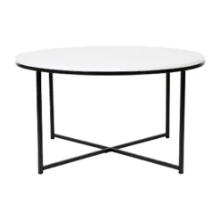 Emma And Oliver Laminate Living Room Coffee Table With Crisscross Metal Frame -Lush Living Store GUEST 4c2b8eaa a277 457a a673 9e138f82e63f